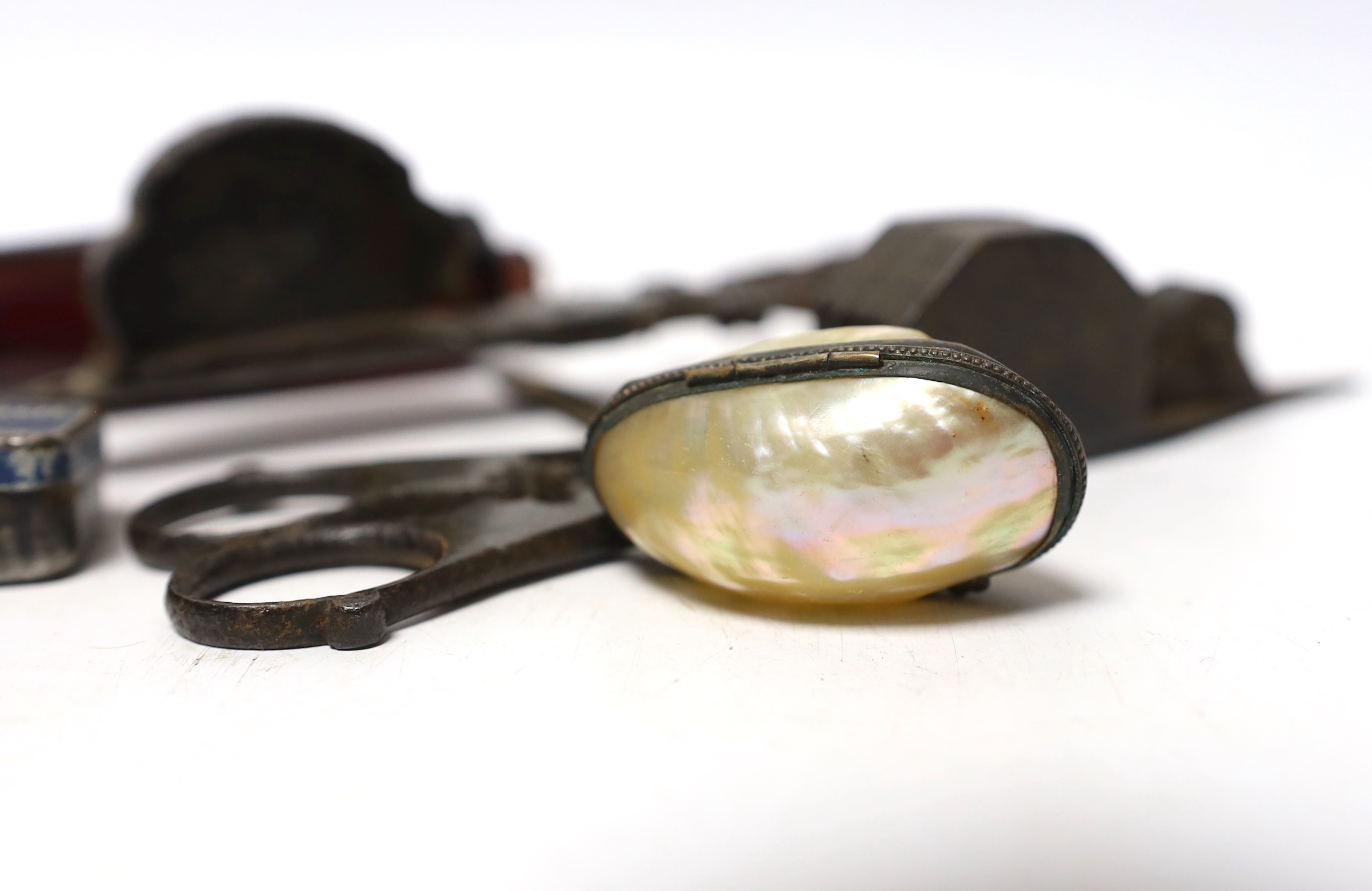 A quantity of mixed collectables including candle snuffers etc.